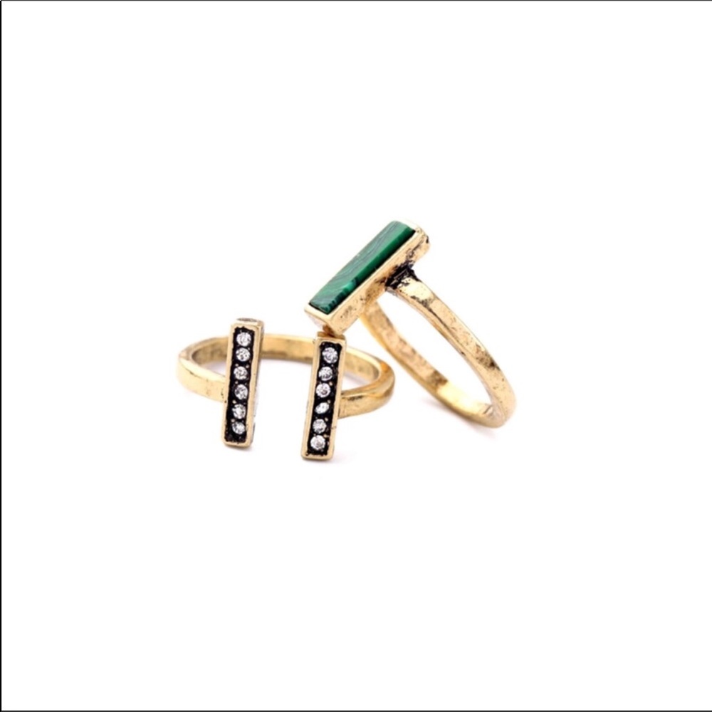 2 piece set • emerald rings
